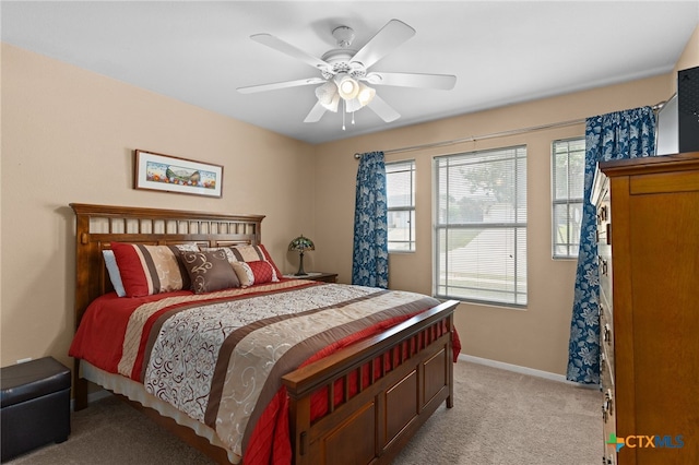 1712 Indian Camp Trl, Copperas Cove, TX 76522 - bedroom with light carpet and ceiling fan