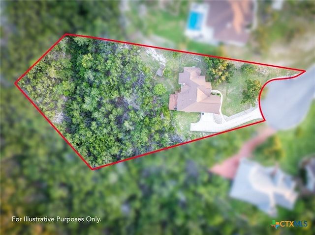 1882 Rush Crk, Canyon Lake, TX 78133 - map / location with property boundaries highlighted