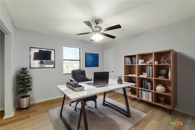 2703 Casey Dr, Killeen, TX 76543 - office space featuring light wood finished floors, ceiling fan, and baseboards