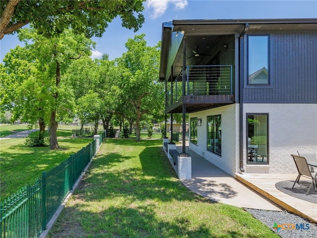 3415 Chisholm Trl, Salado, TX 76571 - view of yard featuring fence, a patio, and a balcony