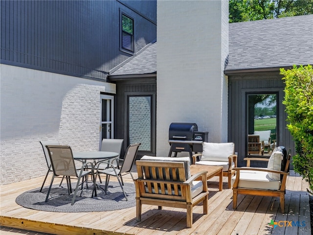 3415 Chisholm Trl, Salado, TX 76571 - deck featuring an outdoor living space and outdoor dining area