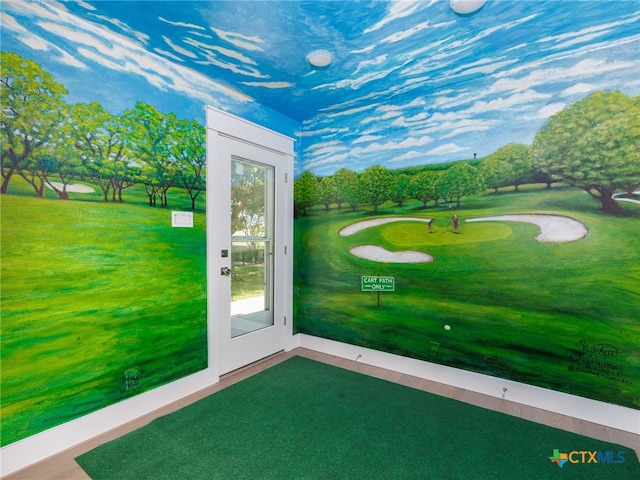 3415 Chisholm Trl, Salado, TX 76571 - doorway to outside with baseboards and view of golf course