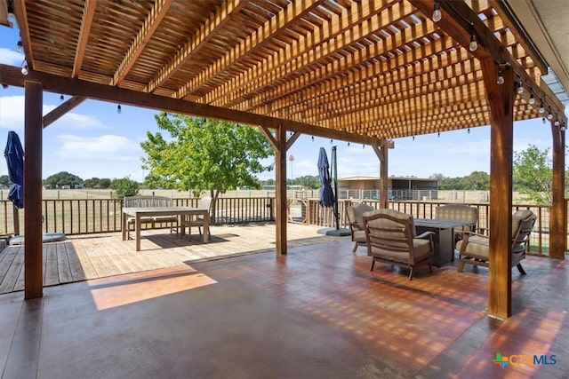 view of patio / terrace with a pergola