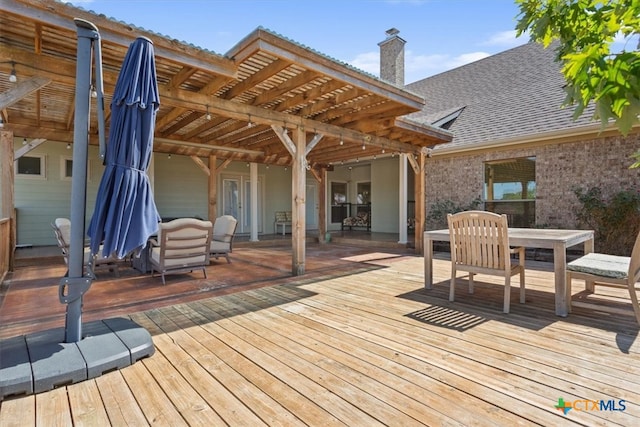 deck with a pergola