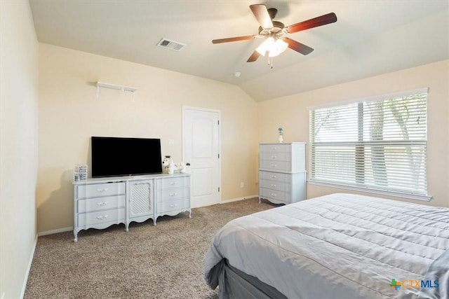 3425 Doss St, Copperas Cove, TX 76522 - bedroom featuring carpet flooring, ceiling fan, and vaulted ceiling