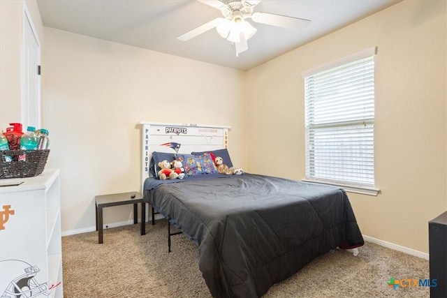 3425 Doss St, Copperas Cove, TX 76522 - carpeted bedroom with baseboards and a ceiling fan