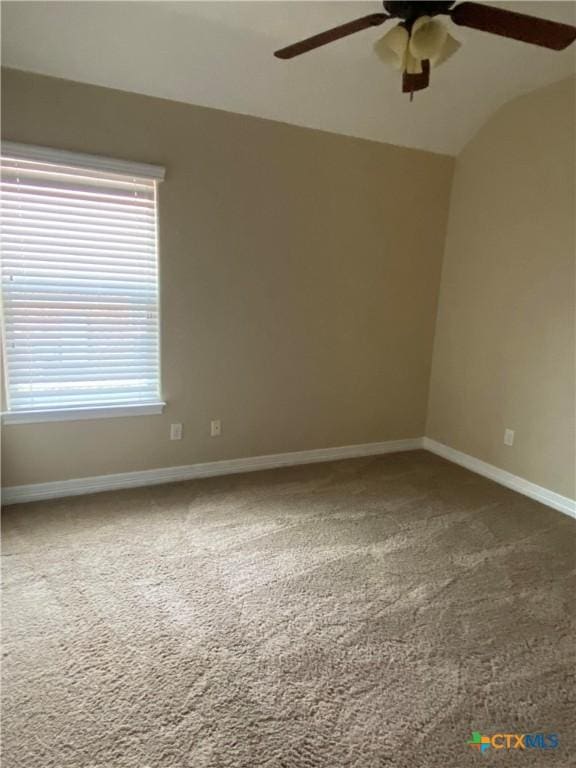 2504 Boxwood Dr, Harker Heights, TX 76548 - carpeted spare room with ceiling fan and vaulted ceiling