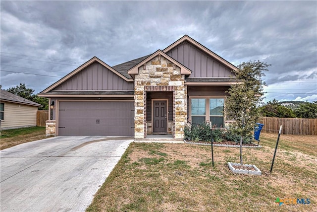 3154 Wigeon Way, Copperas Cove, TX 76522 - craftsman-style house with board and batten siding, stone siding, an attached garage, and driveway