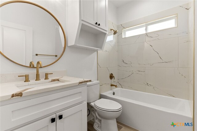 kitchen with sink, white cabinetry, hanging light fixtures, vaulted ceiling with beams, and light stone countertops