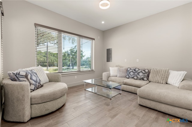 living room featuring light hardwood / wood-style flooring