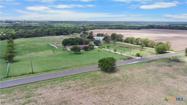 drone / aerial view featuring a rural view