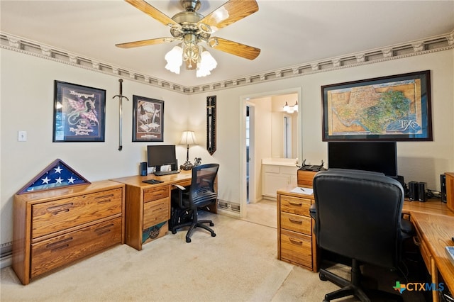 6804 Robert Dixon Dr, Austin, TX 78749 - office space featuring light carpet and ceiling fan