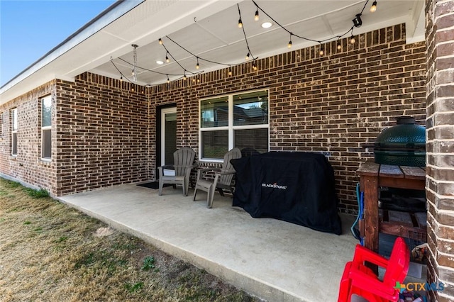 view of patio featuring area for grilling