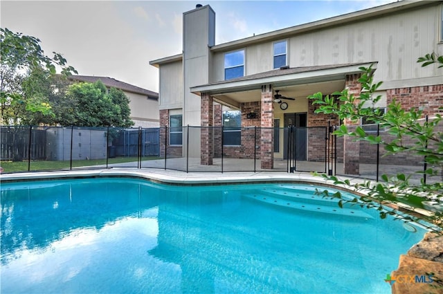 117 Lone Shadow Dr, Harker Heights, TX 76548 - view of pool featuring a ceiling fan and a patio area
