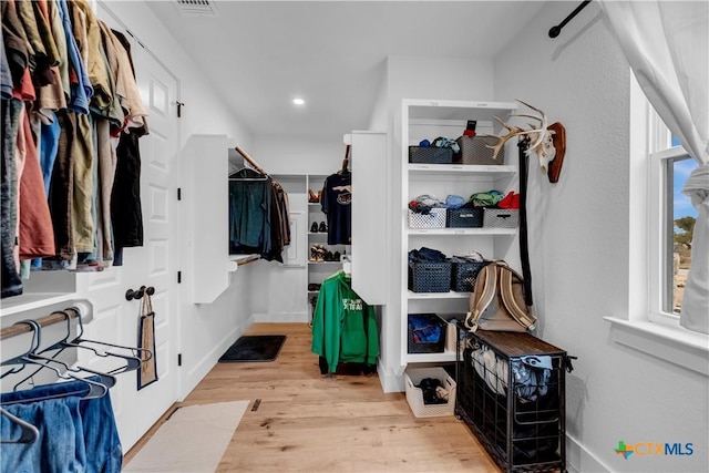 123 Wandering Oak Cir, Burnet, TX 78611 - walk in closet with light wood-style floors