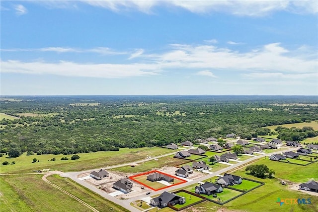 4007 Aerie St, Salado, TX 76571 - aerial view of property and surrounding area featuring property boundaries highlighted and a heavily wooded area