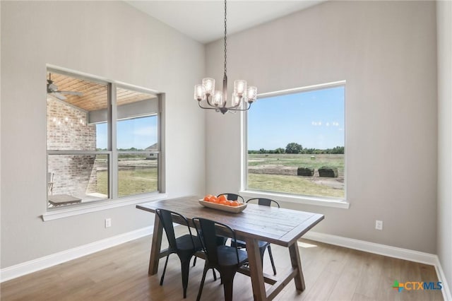 4007 Aerie St, Salado, TX 76571 - dining room featuring wood finished floors, a chandelier, and ceiling fan