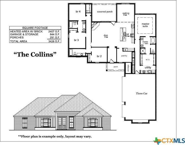 4007 Aerie St, Salado, TX 76571 - view of home floor plan