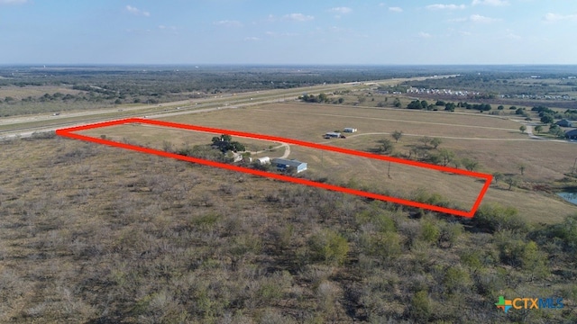 aerial view featuring a rural view