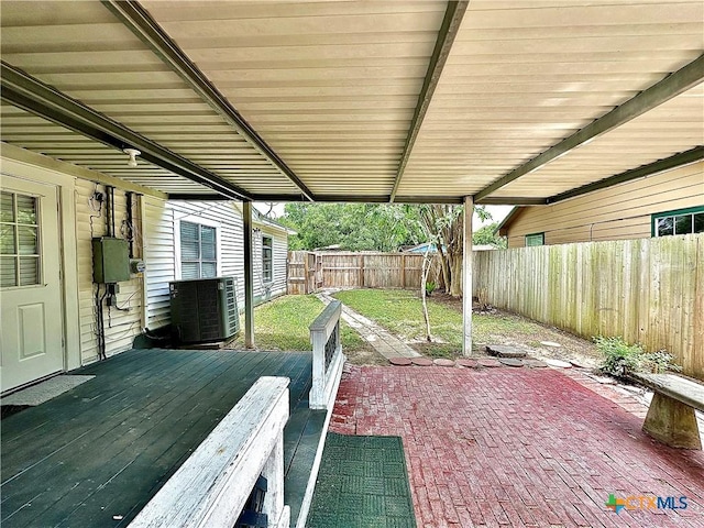 3301 Cypress St, Victoria, TX 77901 - view of patio with central AC unit and a deck