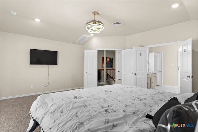1203 Roma St, Harker Heights, TX 76548 - bedroom featuring lofted ceiling, baseboards, carpet floors, and recessed lighting