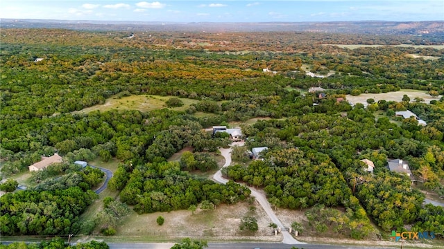 bird's eye view featuring a forest view