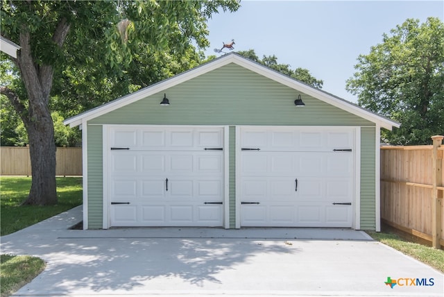 view of garage