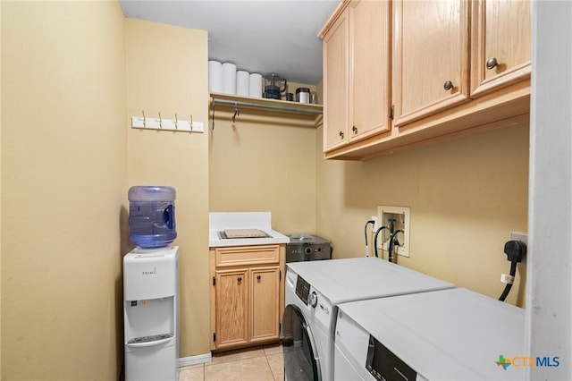 4 Longview Dr, Victoria, TX 77904 - washroom with independent washer and dryer, light tile patterned flooring, and cabinet space