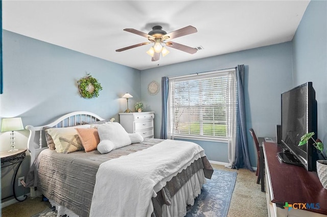 4 Longview Dr, Victoria, TX 77904 - bedroom with carpet, baseboards, and a ceiling fan