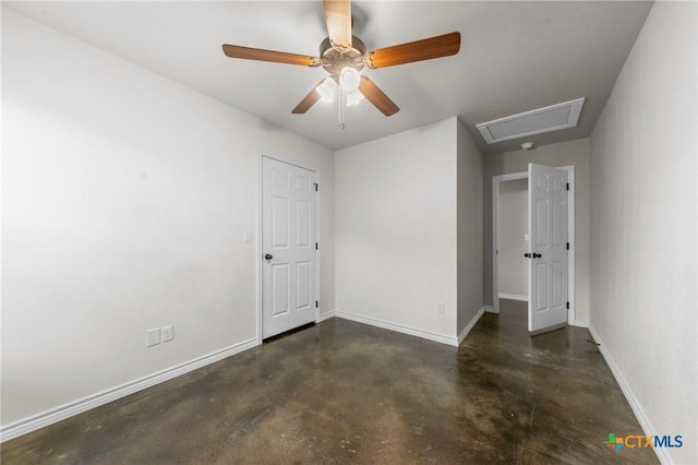 unfurnished bedroom with ceiling fan