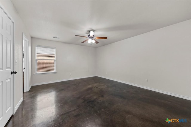 spare room featuring ceiling fan