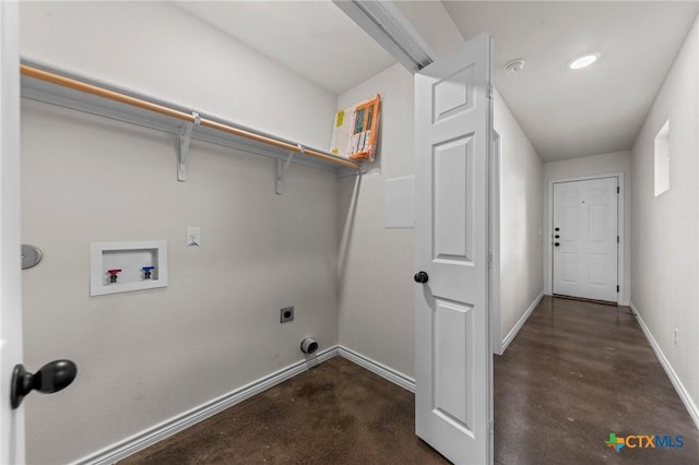 laundry room featuring hookup for a washing machine and electric dryer hookup