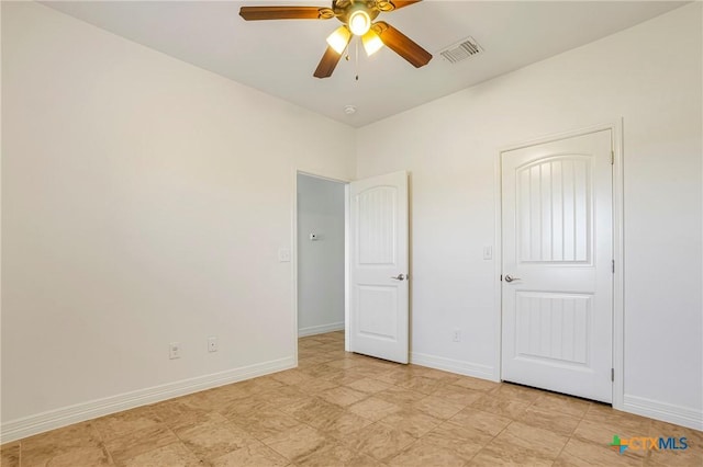 1121 Swanflower Ln, Temple, TX 76502 - unfurnished bedroom with visible vents, baseboards, and ceiling fan