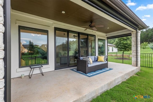 119 Rivalto Dr, Horseshoe Bay, TX 78657 - view of patio / terrace featuring ceiling fan