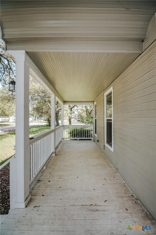 deck featuring covered porch