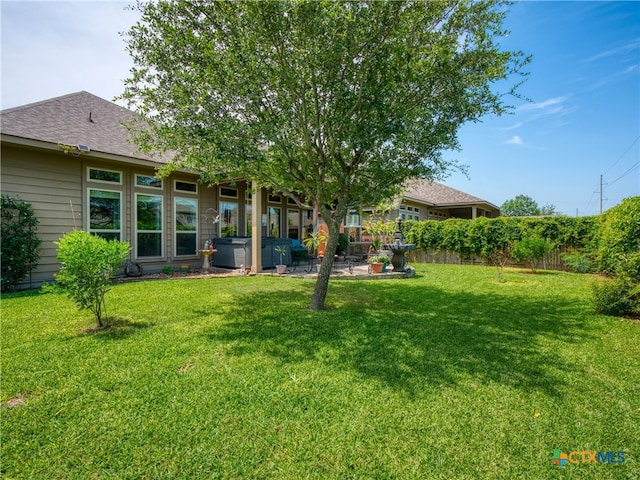 2136 Pioneer Pass, Seguin, TX 78155 - view of yard featuring a covered hot tub and a patio