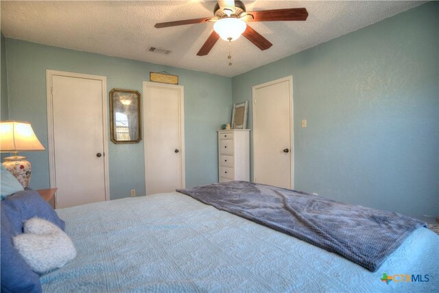 5110 Sam Houston, Temple, TX 76502 - bedroom featuring a textured ceiling and a ceiling fan