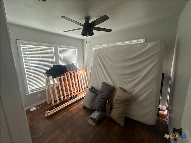 502 Tommy Dr, Port Lavaca, TX 77979 - bedroom with wood finished floors and ceiling fan