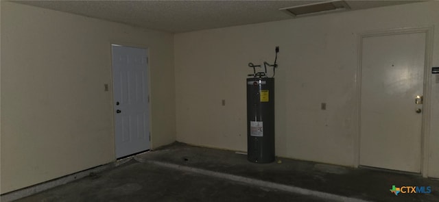 garage featuring electric water heater