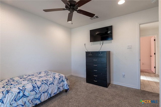6106 Cactus Flower Ln, Killeen, TX 76549 - bedroom featuring light colored carpet and ceiling fan