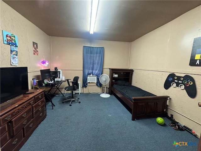 400 Grimes St, Cuero, TX 77954 - bedroom featuring carpet floors, a desk, cooling unit, and electric panel