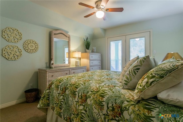 1320 Daisy Ln, Temple, TX 76502 - bedroom with carpet flooring, a ceiling fan, and access to exterior