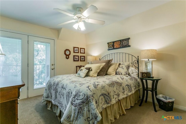 1320 Daisy Ln, Temple, TX 76502 - carpeted bedroom with access to outside and ceiling fan