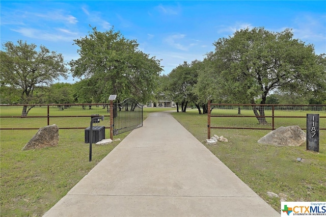 view of community with a yard