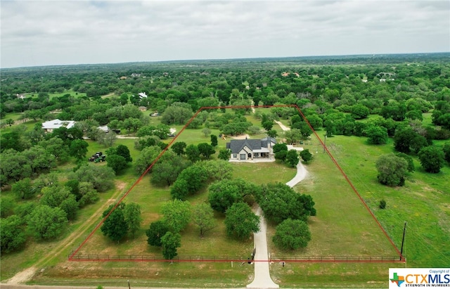 aerial view featuring a rural view