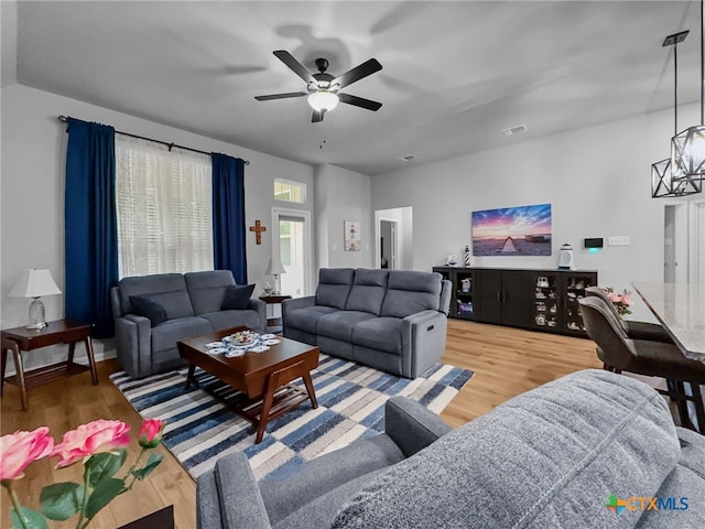 1525 Dryden Ave, Copperas Cove, TX 76522 - living area with wood finished floors and ceiling fan