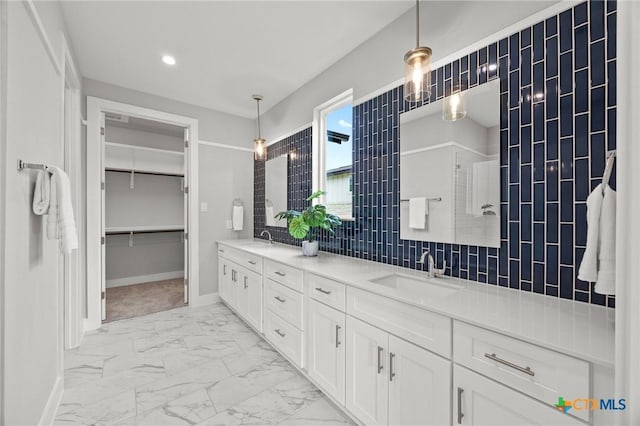 2127 Quiet Stables Cir, Cedar Park, TX 78613 - bathroom featuring baseboards, marble finish floor, and a sink