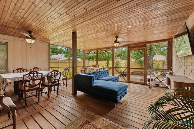2717 Canyon Oaks Ct, Temple, TX 76502 - sunroom / solarium with ceiling fan and outdoor lounge area