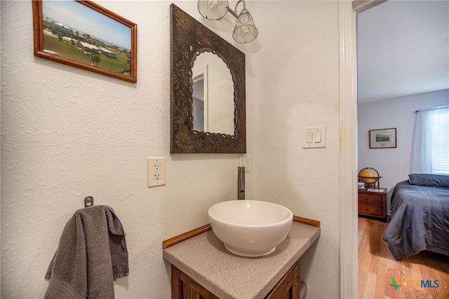 40 Sailfish Lndg, Port Lavaca, TX 77979 - bathroom with ensuite bath, vanity, and wood finished floors
