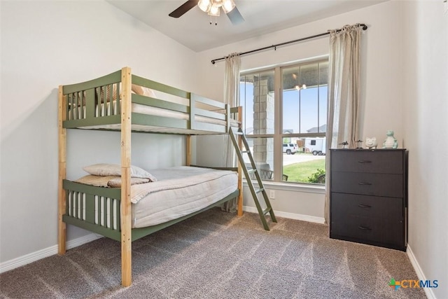 5410 Tabbs Ct, Belton, TX 76513 - bedroom with carpet, baseboards, and a ceiling fan